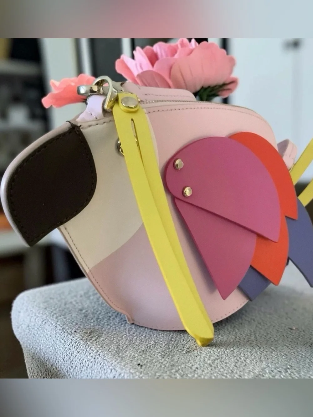 KATE SPADE FLOCK PARTY PARROT LEATHER CROSSBODY NWT